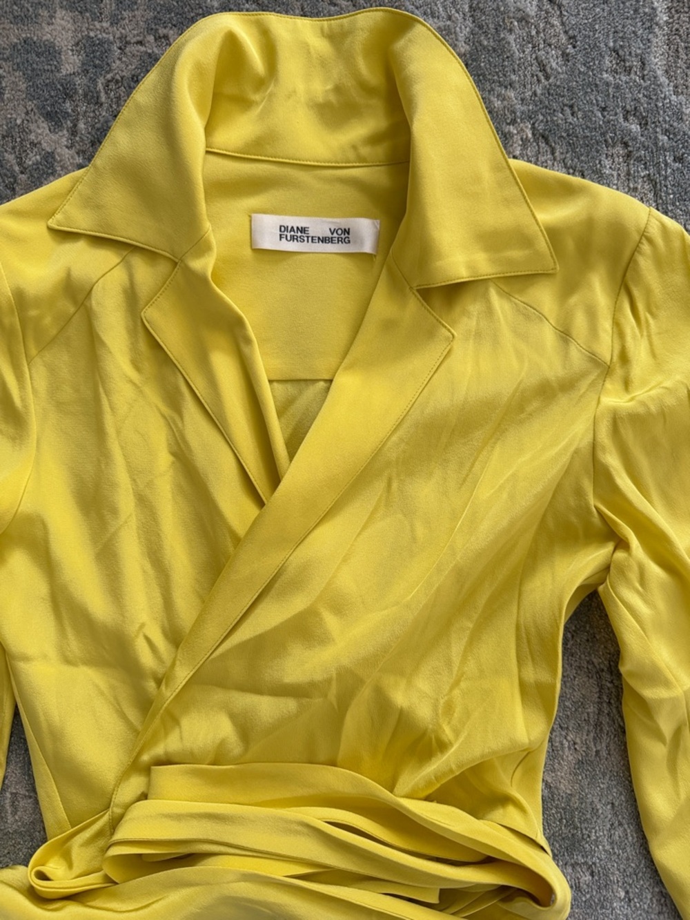 Diane Von Furstenberg Bright Yellow Wrap Top